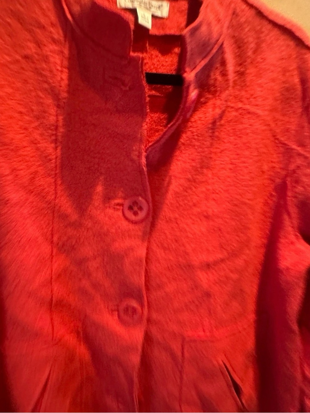 Coldwater Creek Red Textured Button Front Jacket Women’s Size 12